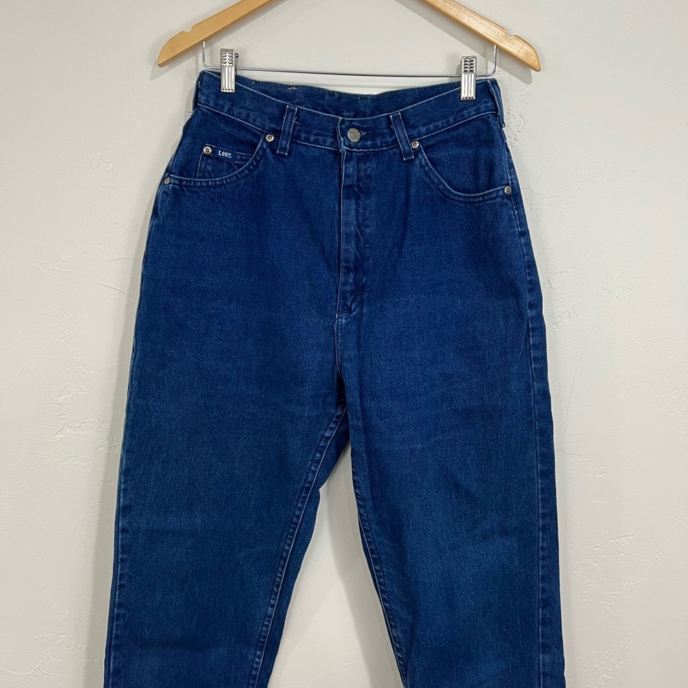 Vintage Lee Tapered High Waist Mom Jeans 100% Cotton Dark Wash size 12 Medium
